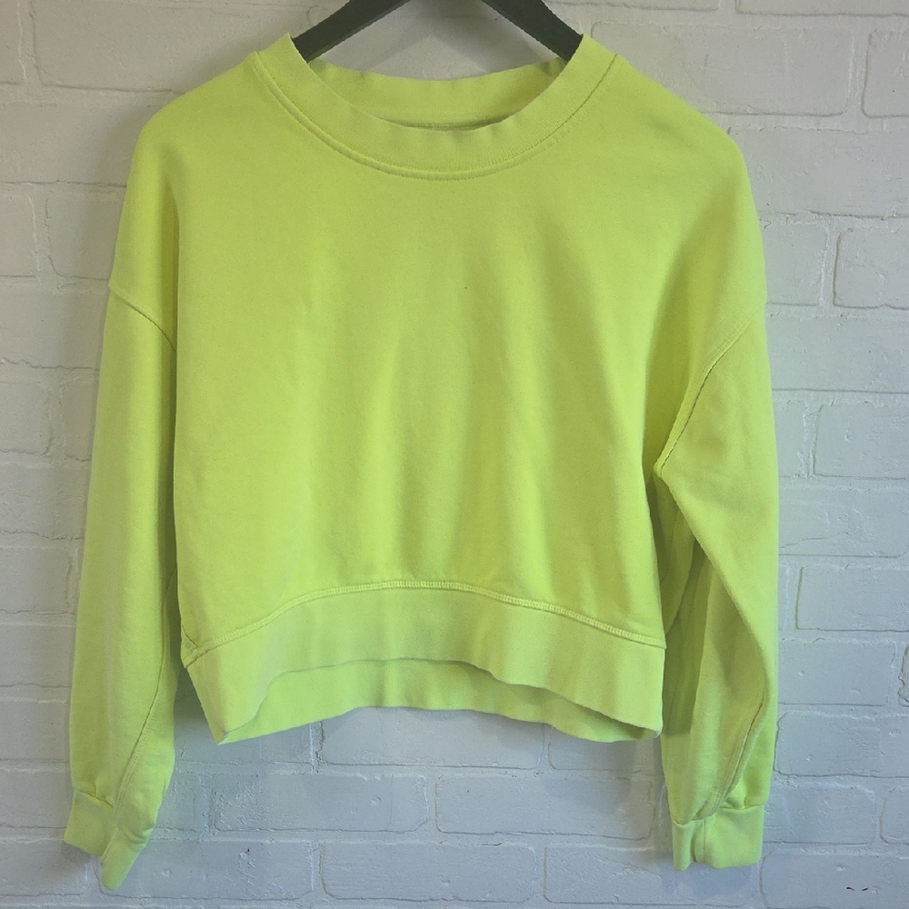 Lululemon Athletica Neon Yellow Cropped Sweatshirt